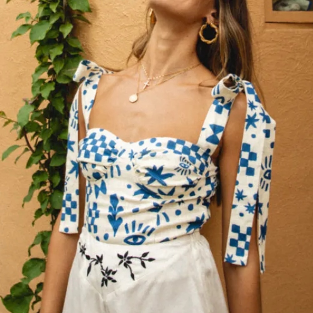 VRG GRL Salty Hair Tie Top Print